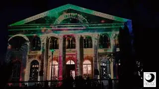 Mapping na fasadzie Muzeum Geologiczne w Warszawie -
