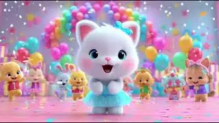 Happy Birthday to You Song  | Cute Animals Birthday Party | Kitten, Bunny, Puppy & Friends Celebrate