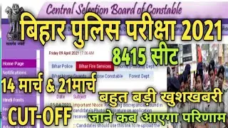 Result 2021-Bihar police result 2021ll Bihar police cutoff 21&14 march ll Bihar police result 8415