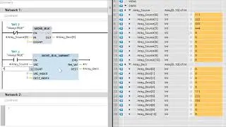 TIA Portal MOVE_BLK MOVE_BLK_VARIANT example  Comparison
