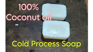 100 % Coconut oil CP soap easy for Beginner soap making #trending #viral #trend