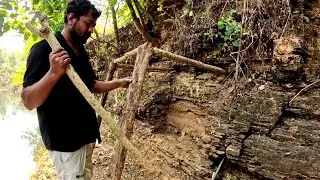 Extreme Silent Camping । River Ke Pass Stone Shelter । Real Forest Survival 