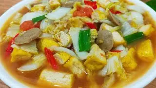 TANPA SANTAN!! SAYUR SAWI PUTIH CAMPUR TAHU DI MASAK BEGINI ENAK BANGET BIKIN KETAGIHAN