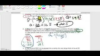 Physics Heat transfer #1 math examples for Q=mcT and Q=Lm