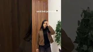 Brown Suede Jacket from Myntra Try On Haul 🍁🍂🔗🛍️ Winter Jacket Try on