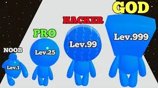 Head Run 3D - NOOB vs PRO vs HACKER vs GOD Level Up Gameplay ( Big Head Run )