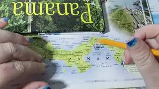 ASMR ~ Panama History & Geography ~ Soft Spoken Map Tracing Page Turning
