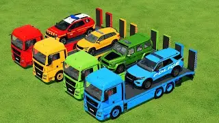 TRANSPORTANDO CARROS PIXAR E FRUTAS COM TRATORES COLORIDOS, JOHN DEERE vs CLAAS - BeamNG #962