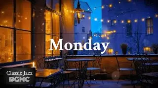 MONDAY COFFEE: Cozy Winter Night Cafe Ambience ❄️ Relaxing Slow Bossa Nova Music for a Snowy Evening