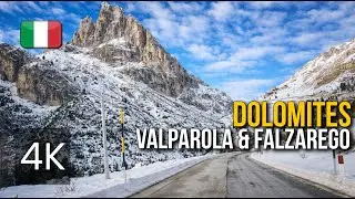 DOLOMITES Most Scenic Drive 🇮🇹 Epic Valparola & Falzarego Pass | 4K Winter Road Trip ❄️