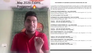 May 2020 Exams Postponed | Official announcement by ICAI