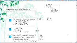 1. ONLINE TEST SERIES AND SOLUTION FOR GATE 2019, mathematics