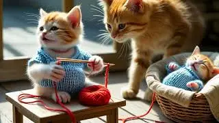 😼🍼Arriv&eacute;e de b&eacute;b&eacute; chaton dans la maison#chatonmignon #kittencomedy #funnykittens #kitten #😼🍼