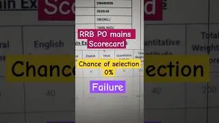 RRB PO MAINS scorecard 2024🤔 #rrbpo #scorecard #bankexam #ibps #tnbanking @tnbanking
