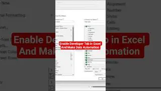 Enable Developer Tab in Excel | Make Your Data Automation