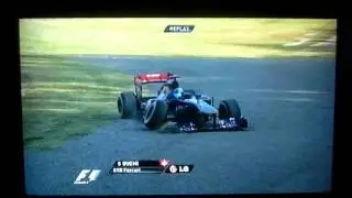 BUEMI JAPAN 2011 TORO ROSSO WHEEL FALLING OFF