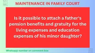 Maintenance Petition for minor daughter in family court