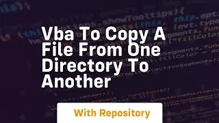vba to copy a file from one directory to another