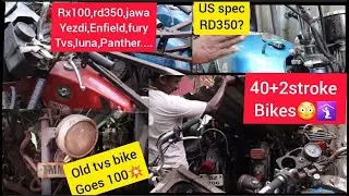 43+vintage bikes 🔥 PART-5 TVS 50 super 100kmh speed pogum ah😵‼️imported japan bike🥵98years old bikes