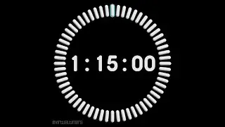 SILENT - 1 Hour and 15 Minutes Count Up - Time Tracker - Stopwatch - Chapters - White Radial v2.
