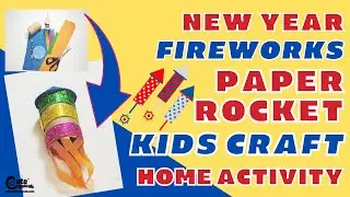 Paper Rocket Craft | New Year Fireworks DIY Paper Rocket Craft Worksheets | New Year Crafts