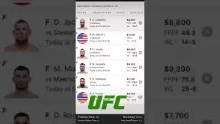 UFC DraftKings line up!