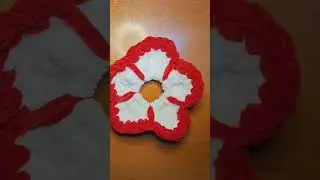 Bloom with every bun! 🌸❤️#crochetflower #handmadehairtie #cutestyle #redandwhite #hairaccessory