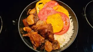 COWFOOT AND BROAD BEAN WITH RICE AND SALAD!!