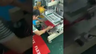 It is easy to print with vertical screen printing machine.