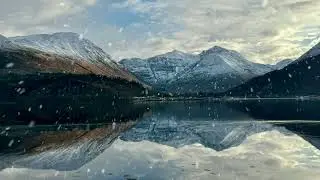 Glencoe in Winter | 4-Hour Snow Mountain Screen Saver with Gentle Snowfall