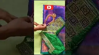 trending saree with maggam work design.. meesho jewelry.. #trending saree #meesho jewelry