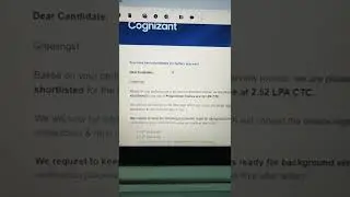 Cognizant Selection Mail For Programmer Trainee Role 
