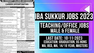 IBA Sukkur University Jobs 2023 Education Department [Jobs Portal apply.sts.pk]