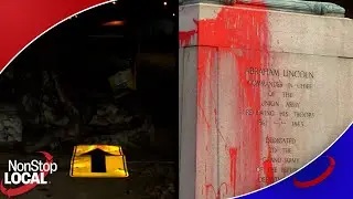 Жители Спокана объединились, чтобы убрать оскверненную статую Линкольна.