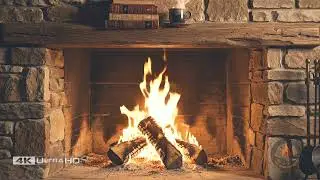 Cabin Fireplace in Blizzard 4K ❄️ &ndash; 10 Hours of Peaceful Winter Ambience