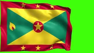 Grenada Flag 2 | Green screen 4K HD  Video | Animated YouTube | No Copyright | Royalty-Free