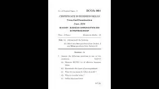 BCOA - 001   June 2024 Question Paper
