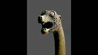 A dragon head, one of the grave goods from the Viking Oseberg ship burial, Norway, 800 AD.