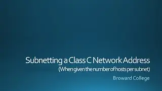 Subnetting Class C Given Hosts