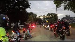 Huge Group of Bikers Surprise Kid's Birthday Party!  - Mya Moto Vlogs