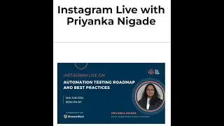 The Test Tribe Instagram Live On Automation Testing Roadmap  & Best Practices