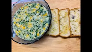 Corn au gratin | corn and spinach recipe