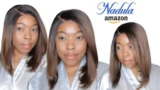 CHESTNUT BROWN YAKI STRAIGHT BOB WIG FOR UNDER $100 | WIG FOR BEGINNERS | NADULA HAIR AMAZON