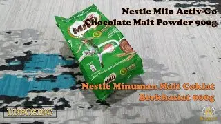 Unboxing Nestle Milo ActivGo Chocolate Malt Powder 900g (Nestle Milo Minuman Malt Coklat Berkhasiat)