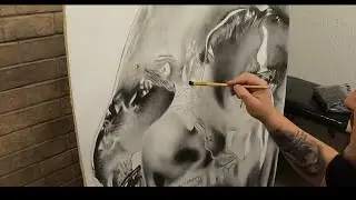 Portrait oil dry brush