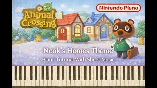 Animal Crossing: New Leaf - Nook's Homes Theme - Piano Tutorial With Sheet Music