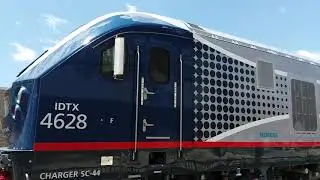 Amtrak 303 at Springfield depot.   Charger locomotive #4628