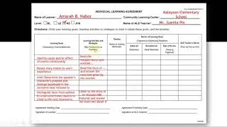ALS Assessment Form 1 | Individual Learning Agreement (ILA)