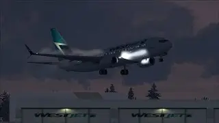 WestJet **Dawn of LED Equipped Lights** 737 NG Electrifying Departure @ (YYC) Calgary