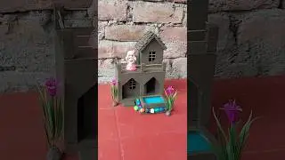 Clay Doll house making 🏠 || #clayhouse #mudhouse #craft